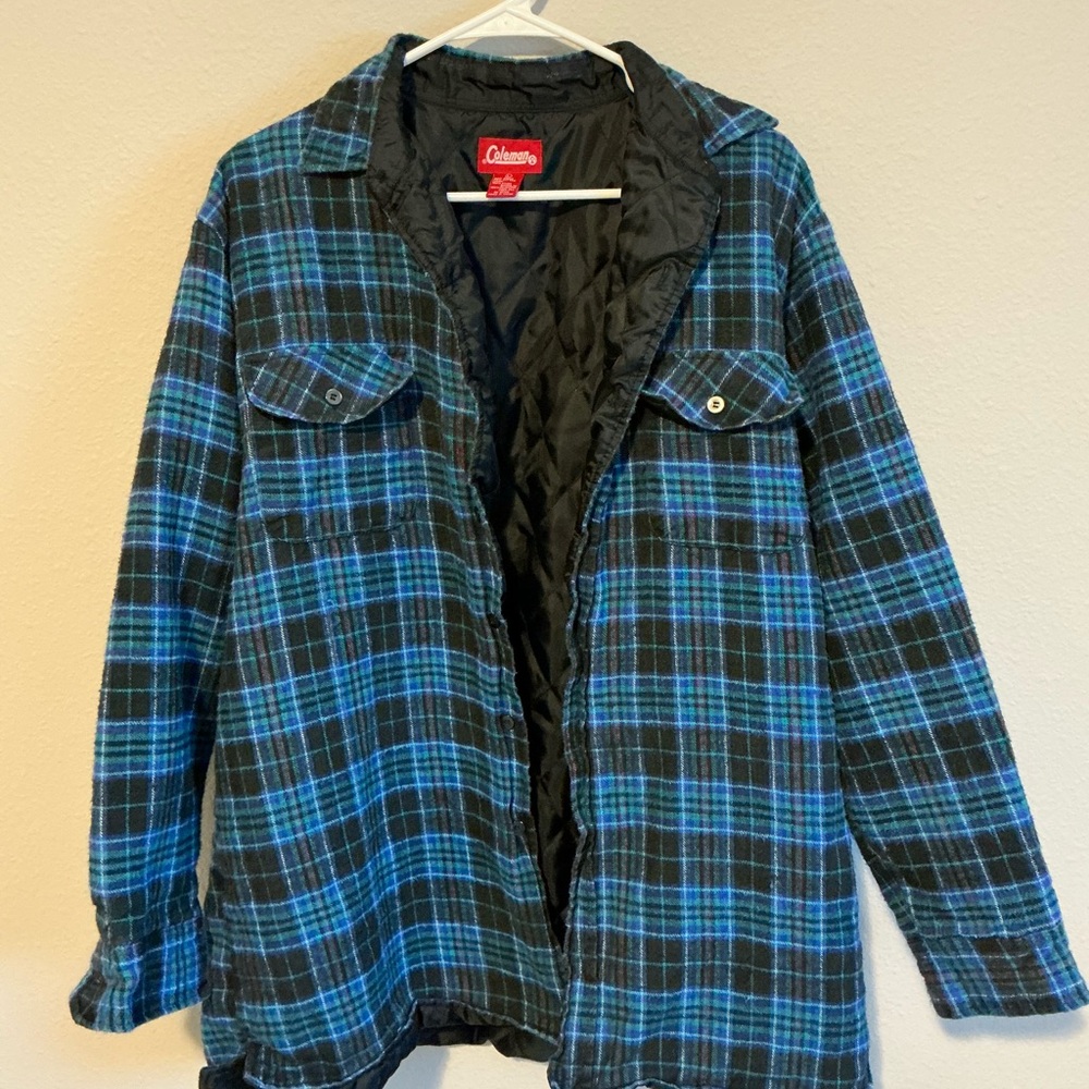 Coleman Black and Blue Plaid Quilted Jacket